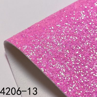 Fluorescent Chunky Glitter Leather Fabric
