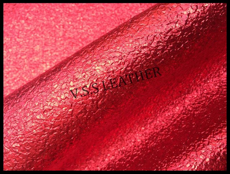 Red Metallic Faux Leather Fabric For Bowscraftsbags