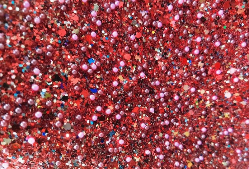 Beads Chunky Glitter Leather Fabric