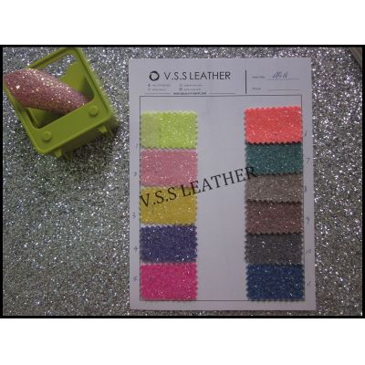 In Stock Chunky Glitter Leather Fabric