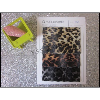 Leopard Textured PVC Leather Fabric