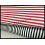 Black and White Small Stripes Leather Fabric