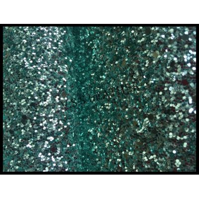 In Stock Mint Color Chunky Glitter Fabric