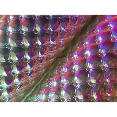 Super Iridescent Hologram Metallic Leather Fabric