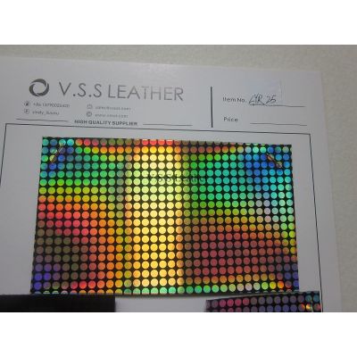 Small Dots Hologram Iridescent Leather Fabric