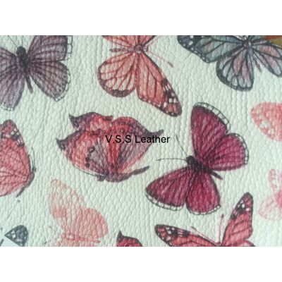 Butterfly Printed PVC Leather