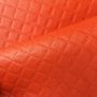Orange Plaid Faux Leather