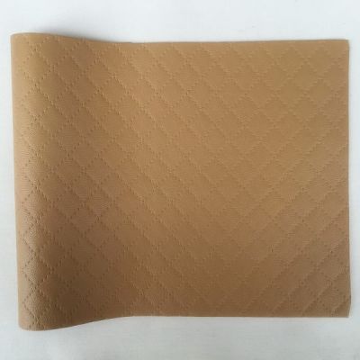 Light Brown Color Plaid Synthetic Leather 