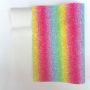 Rainbow Stripe Chunky Glitter Fabric Sheet
