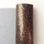 Brown Color Glitter Leather Fabric