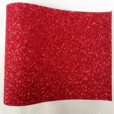 Red Fish Scale Glitter Fabric Sheet