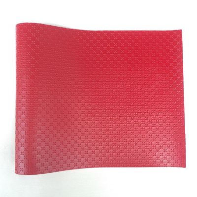 Red Color Criss Cross Leather Sheet 