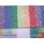 Rainbow Printed Glitter Faux Leather