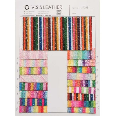 Colorful Mini Stripes Chunky Glitter Fabric 