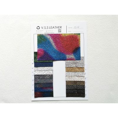 Rainbow Color Metallic Crinkle Leather