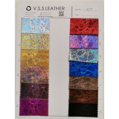 Metallic Crackle Leather Fabric