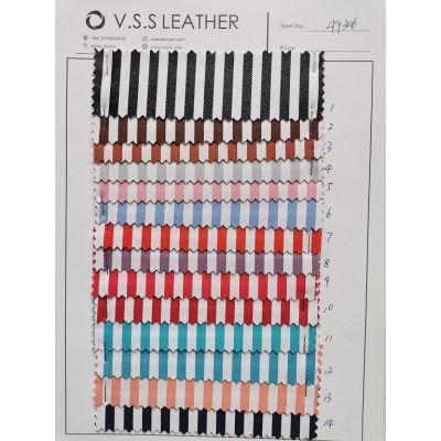 Colorful Stripes Leather Fabric