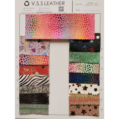 Patterned Fine Glitter Leather Fabric