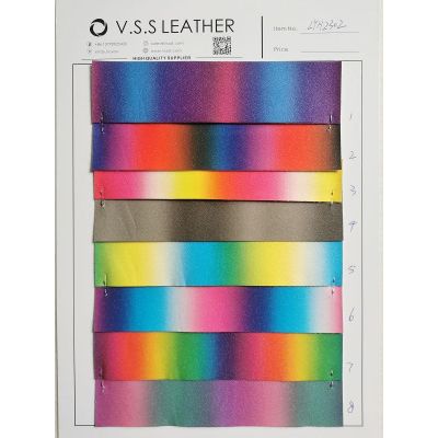 Shiny Rainbow Color Leather Fabric