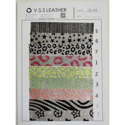 Patterned Smooth Fine Glitter Leather