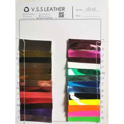 Manufacture Stock Mirror Faux Leather Fabric 