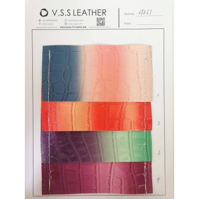 Gradient Color  Smooth Crocodile Leather