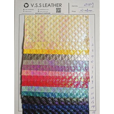 Waffle Holographic Faux Leather Fabric 
