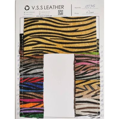 Zebra Flocking Synthetic Leather Fabric
