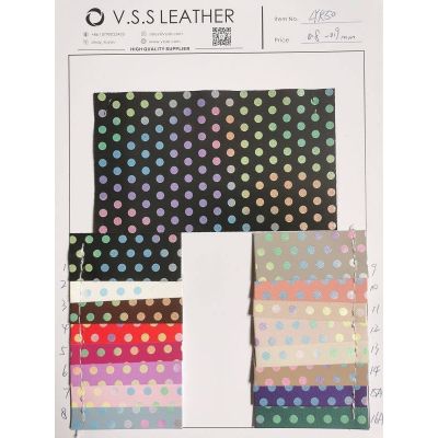 Dots Pattern Printed Faux Leather
