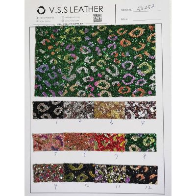 Leopard Pattern Chunky Glitter Leather