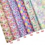 Flower Glitter Faux Leather Fabric 