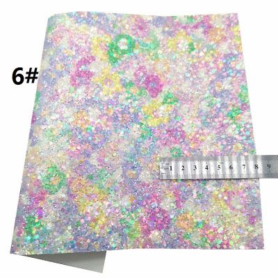 Chunky Flower Glitter Faux Leather Fabric
