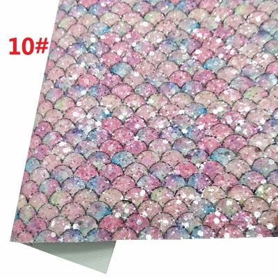 Chunky Glitter Faux Leather Mermaid Scales Leather