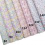 Floral Pattern Glitter Leather Fabric