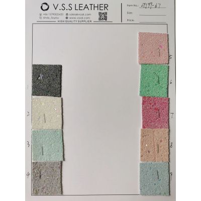 High Quality Small Beads Glitter Leather Fabric