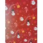 Red Color Merry Christmas Faux Leather Fabric 