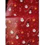 Red Color Merry Christmas Faux Leather Fabric 