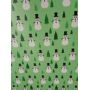 Snowman Christmas Tree Faux Leather Fabric