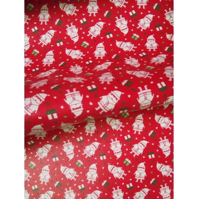 Red Color Christmas Leather Fabric Vinyl