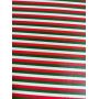 Red Green White Stripes Printed Faux Leather