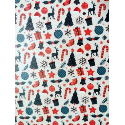 Christmas Pattern Faux Leather Fabric