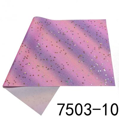 Light Pink Purple Color Star Sequin Fine Glitter Leather