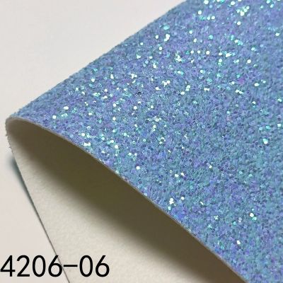 Blue Color Gemstone Chunky Glitter Leather