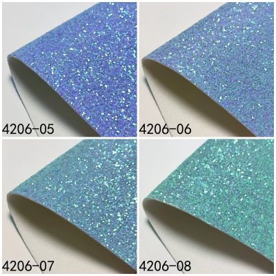 Blue Color Gemstone Chunky Glitter Leather