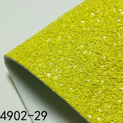 Yellow Color Soft Felt Back Chunky Glitter Leather