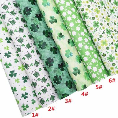 St.Patrict Day Glitter Leather Fabric 