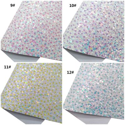 Colorful Spots Chunky Glitter Leather Fabric