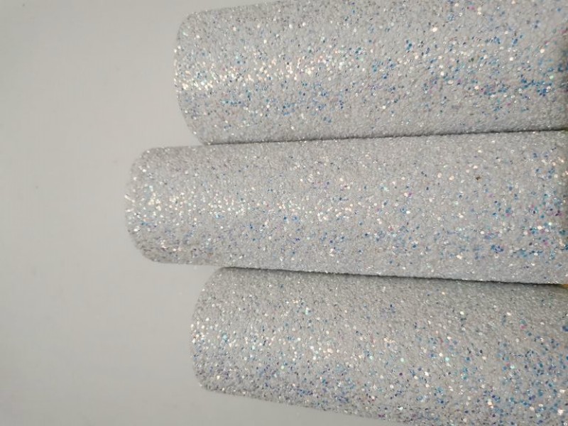 White Mini Roll High Quality Chunky Glitter Leather