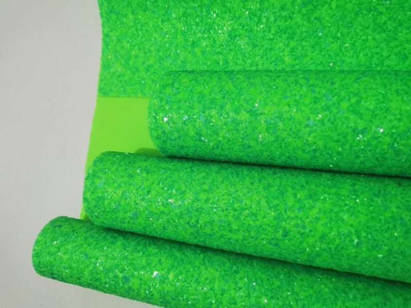 Stock Mini Roll Chunky Glitter Leather Fabric