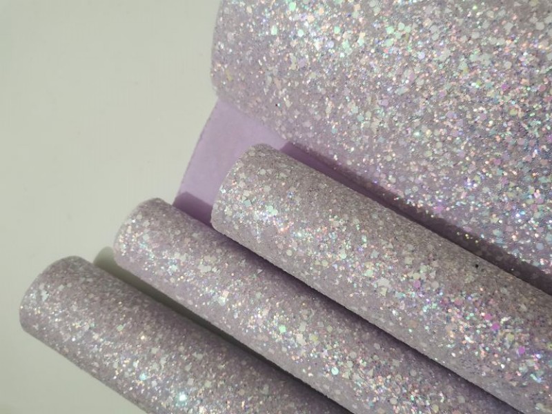 Purple Premium Chunky Glitter Leather Fabric